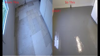 Fix old tile floors CHEAP paint and polyurethane them [upl. by Pond96]