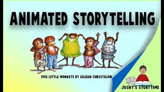 Animated Five Little Monkeys by Eileen Christelow [upl. by Ellenig]