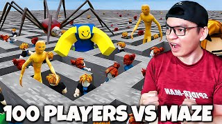 WADUH 100 Pemain Roblox VS Labirin Mematikan 🥶🗿🥶  100 Players Impossible Maze Indonesia [upl. by Paulsen]