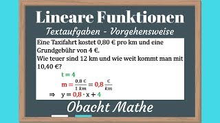 Textaufgaben bei LINEAREN FUNKTIONEN  Vorgehensweise  rechnerische und zeichnerische Lösung [upl. by Brahear]