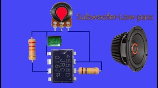 Subwoofer Low pass Filter Circuit Diagram 4558 How to make Subwoofer Bass Amplifier with 4558 [upl. by Adnuahsal]