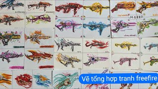 Drawing All skins freefire  Easiest level 7 freefire gun drawing Collection of drawings freefire [upl. by Wulf]