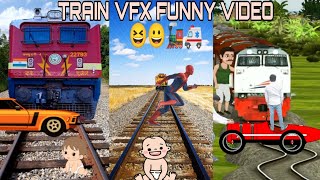 Train vfx funny video 🚂🚑✨Green screen video Train VFX short video [upl. by Inan]