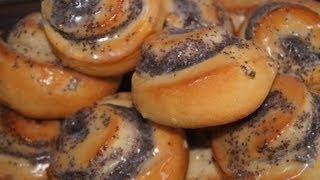 MOHNSCHNECKEN ohne Hefe БУЛОЧКИ С МАКОМ бездрожжевыеpoppy seed bun [upl. by Eatnahc506]