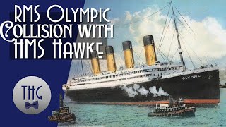 Collision RMS Olympic and HMS Hawke [upl. by Oirom]