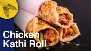 Chicken Roll Recipe—Calcutta Kathi Roll with Kabab Filling amp Paratha—Durga Pujo Special—ASMR Cooking [upl. by Enattirb360]