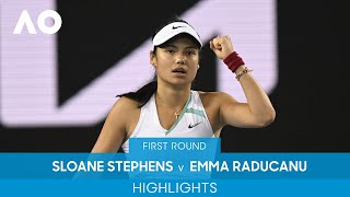 Sloane Stephens v Emma Raducanu Highlights 1R  Australian Open 2022 [upl. by Ahsitnauq]