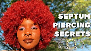 SEPTUM PIERCING 101 GUIDE Pros Cons Cost Healing Aftercare Infections Changing your septum [upl. by Mahgem]