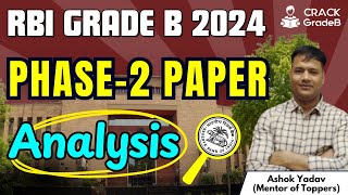 Phase2 Paper Analysis  RBI Grade B 2024 Mains [upl. by Eniamor]