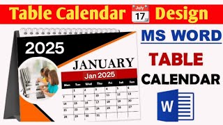 Table Calendar Design in MS Word DIY [upl. by Dnalerb380]