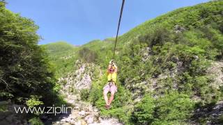 Bovec zipline  canyon Učja SUMMER  8 ziplines [upl. by Eyks]