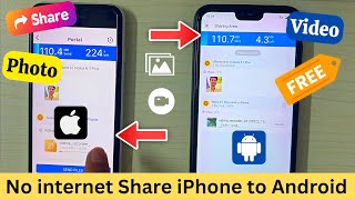 iPhone to Android file transfer without internet  how to transfer photo video iPhone to android [upl. by Dlonra]