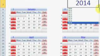 Perpetual Calendar Presentation in Excel 2010 [upl. by Zetra]