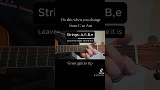 Do this when you change from C to Am on guitar  great guitar tip [upl. by Allesor]