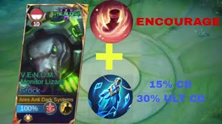 GROCK COOLDOWN BUILD PAKE ENCOURAGE  FLEETING TIME AUTO JADI KING OF ASSISTS  Mobile Legends [upl. by Cormac]