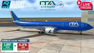 🔴 Real Flight Simulator  ITA A330900NEO  Rome FCO  New York JFK [upl. by Burkhart]