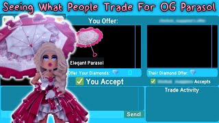 Seeing What People Trade For OG Parasol Royale High Trading [upl. by Natassia818]