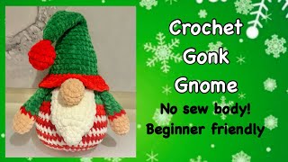 Crochet alonga christmas elf gonk gnomebeginner friendly Christmas presents ornaments [upl. by Keviv]