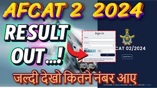 AFCAT 2 2024 Result Out  AFCAT 2 2024 Cut off Marks  AFCAT 2 2024 Result  AFCAT Result [upl. by Eldridge]