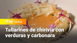 Tallarines de chirivía con verduras y carbonara  Ahora o nunca  RTVE Cocina [upl. by Eidnalem]