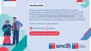 Webinar Especializado para Cooperativas Cómo Postular a Becas Laborales Sence [upl. by Eicyak330]