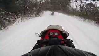 Wisconsin Snowmobiling Kettle Moraine Southern Unit [upl. by Ettennan]