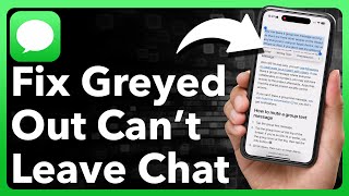 How To Fix quotLeave This Conversationquot Greyed Out On iPhone [upl. by Benisch184]