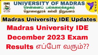 Madras University IDE December 2023 Exam Results [upl. by Lashond]