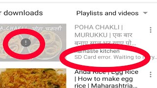 YouTube download  SD card error waiting to retry problem solved [upl. by Adalie663]