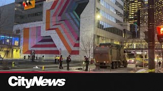 Woman hit by garbage truck in downtown Calgary police [upl. by Navonod]