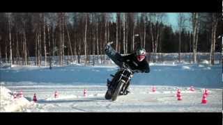 Extreme Motorcycle Snow Drifting  Jorian Ponomareff [upl. by Anitnauq879]