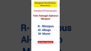 Examples of phycomycetes shorts tricks biology neet [upl. by Windzer]