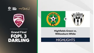 FQPL 3 Darling Downs Women Grand Final  Highfields Green vs Willowburn White Highlights [upl. by Kcirret709]