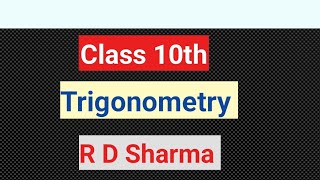 Trigonometry  Class 10  Maths  R D Sharma  Cbse  Dinesh Classes dineshclasses1 [upl. by Kaylil173]