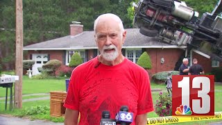 Man discusses huge crane that crashed into his North Greenbush home [upl. by Euqnom412]