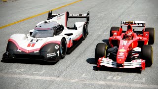 Ferrari F1 2004 Schumacher vs Porsche 919 EVO at Spa Francorchamps [upl. by Aileda377]