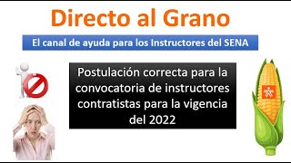 Así te postulas de manera correcta para la convocatoria de instructores contratistas del SENA 2022 [upl. by Eenaj]