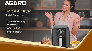 AGARO Sapphire Digital Air Fryer For Home 45L Electric Air Fryer Oven 1400W 7 Preset Programs [upl. by Asilef]