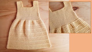 Vestido a crochet MUY FÁCIL para niña ¡paso a paso [upl. by Jadd]