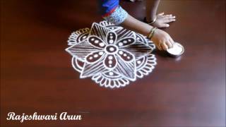 simple friday kolam  free hand rangoli without dots  muggulu without dots [upl. by Danuloff]