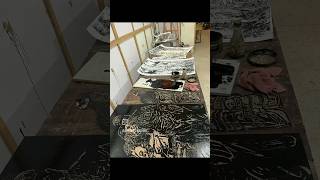 print making with Planographic technique 💗printmakingprint printer artist artbylaraib shorts [upl. by Rahcir]