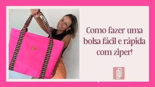 Como fazer uma bolsa com zíper Fácil e rápido [upl. by Noelani]