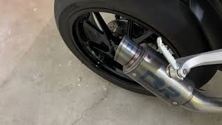 Speed Triple 1200 RS Racefit Growler exhaust sound [upl. by Annawyt361]