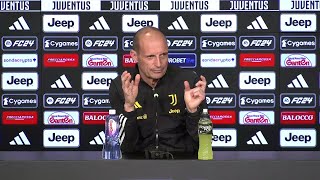 JUVEFROSINONE Allegri quotfirmare in bianco per il rinnovo Non firmerei nientequot Conferenza stampa [upl. by Gallagher]