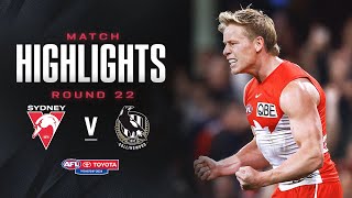 Sydney v Collingwood Highlights  Round 22 2024  AFL [upl. by Oiracam]