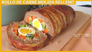 Increíble receta con Carne Molida  Rollo de Carne Molida Relleno económico y fácil de preparar [upl. by Kenzi]