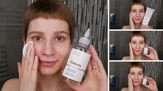 How to use The Ordinary Glycolic Acid Niacinamide and Alpha Arbutin  Full Demonstration on Face [upl. by Cocke115]