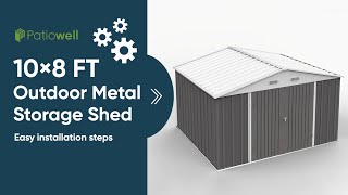 Patiowell Storage Shed  10 x 8 FT Assembly [upl. by Elicec]