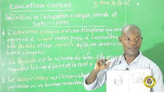 EDUCATION CIVIQUE  Définition de l’éducation civique morale et savoir – vivre 5ème primaire [upl. by Downey]