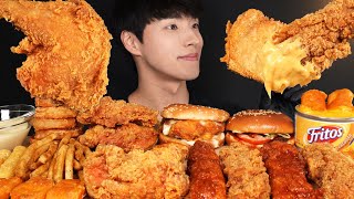 ASMR MUKBANG KFC FRIED CHICKEN amp BURGER amp FRENCH FRIES amp ONION RINGS EATING SOUNDS [upl. by Race176]